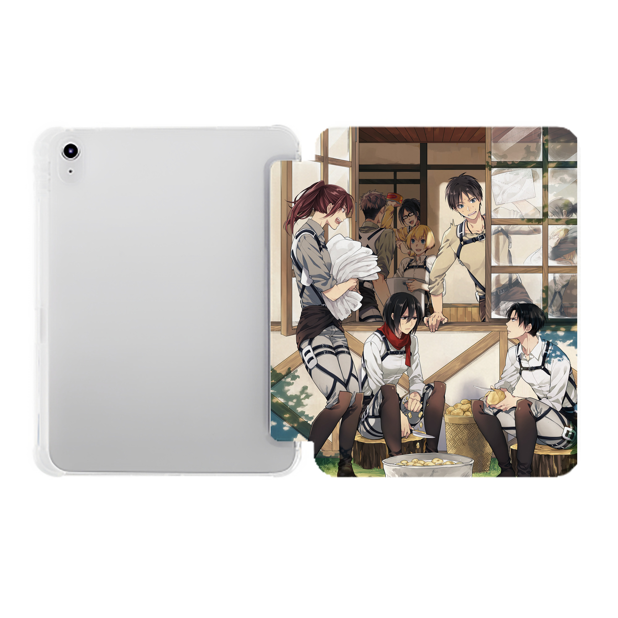 （画像用） 進撃の巨人 Attack on Titan IPad ケース ペン収納付き 三つ折りスタンド PUレザー×シリコン 対応機種9.5/10.5/10.9インチ